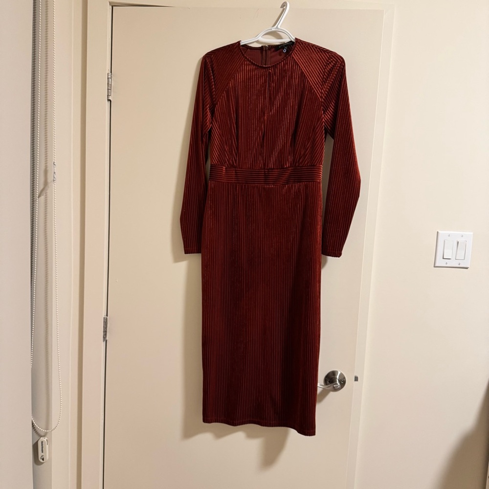 Dynamite Burgundy Long Sleeve Dress